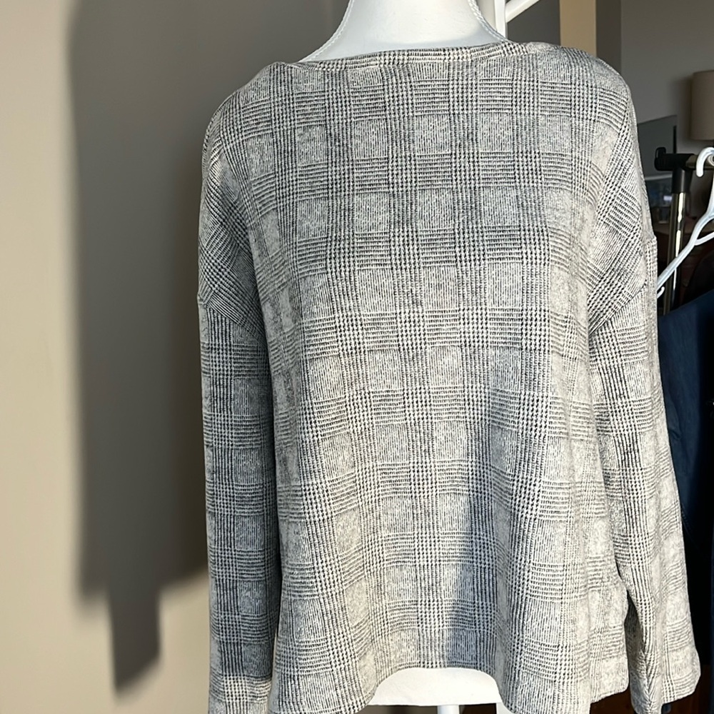 H&M Soft Boxy grey plush (low) , boxy back zip pullover